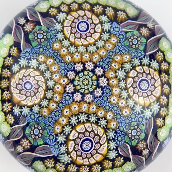 Perthshire PP106 1988 Large Complex Cane Closepack Millefiori Twist Paperweight - Picture 7 of 15